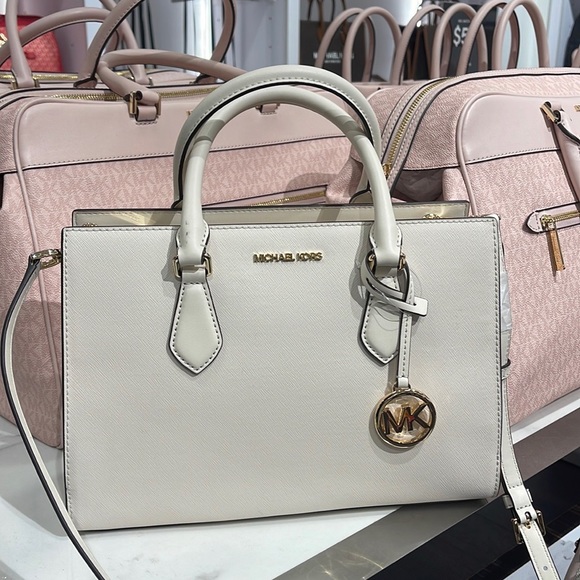 Michael Kors Sheila Medium Center Zip Satchel Crossbody Bag
Light Cream 
NWT - Picture 4 of 16